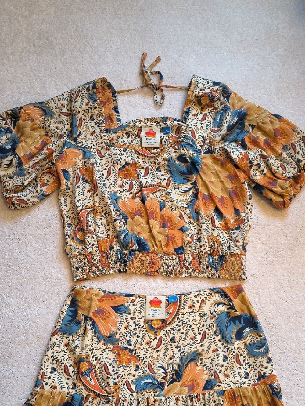 NWOT Farm Rio For Anthropologie Bambina Floral Skirt Set (M) - Picture 2 of 16